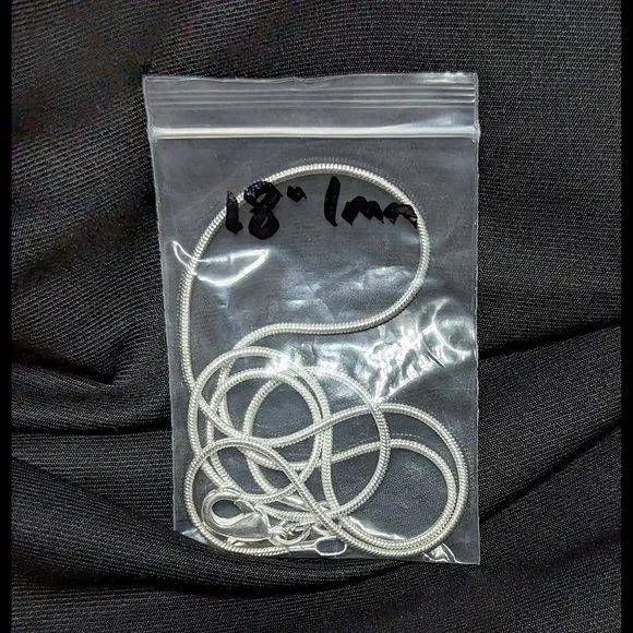 Wow Signed Silver Dichroic & Black Solid Glass Pendant w/ Sterling Silver Chain - Picture 6 of 6